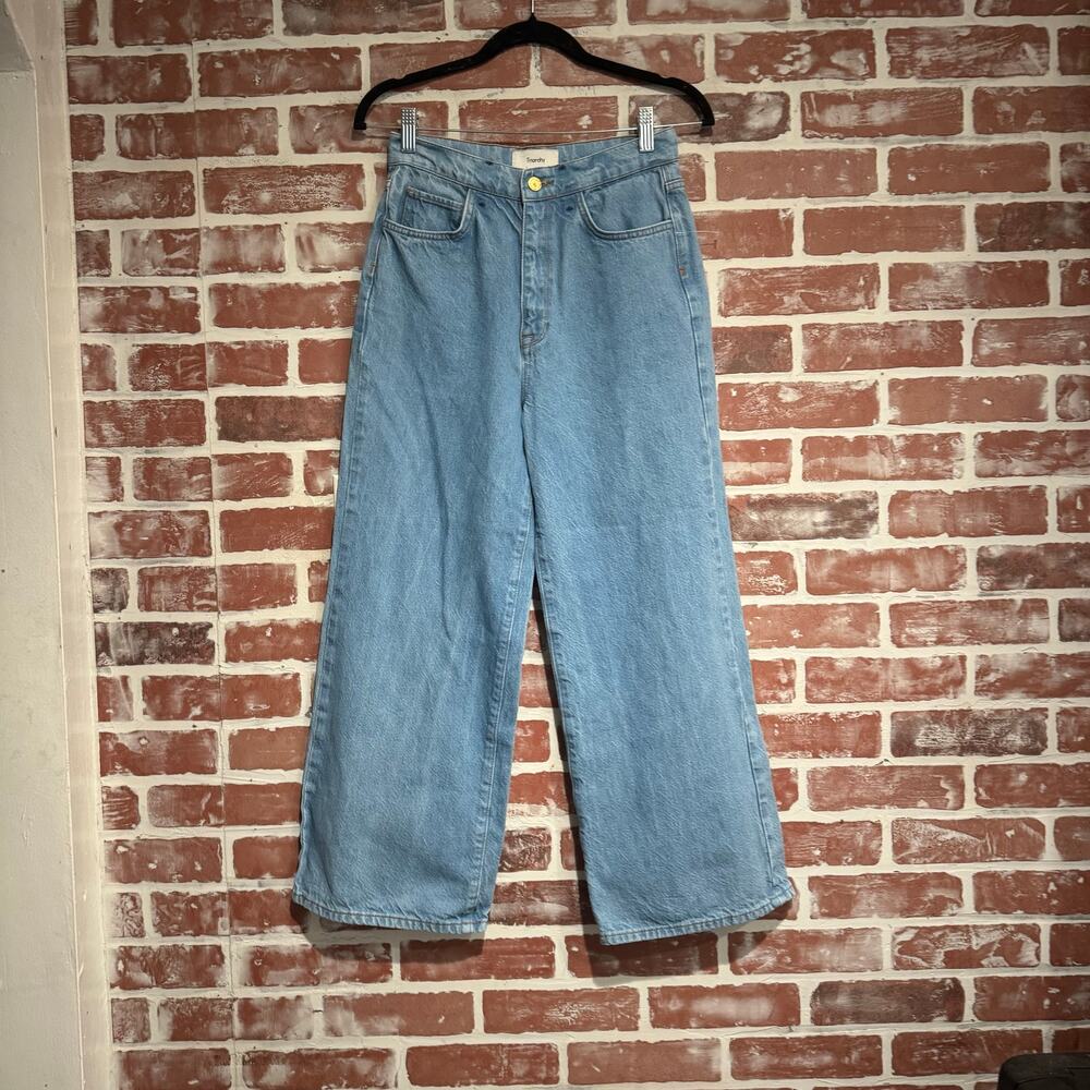 Triarchy High Rise Wide Leg Crop Jeans 27 25.5 Inseam Organic Cotton